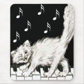 Tapis De Souris Chat sur les clés de piano (Devant)
