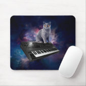 Tapis De Souris Chat sur synthétiseur dans l'espace (Avec souris)