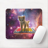 Tapis De Souris Chat sur synthétiseurs dans l'espace (Avec souris)