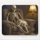 Tapis De Souris Chat sur un squelette à genoux (Devant)