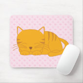 Tapis De Souris Chat Tabby Orange Dormant (Avec souris)
