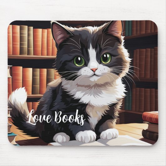 Tapis De Souris Chat temps de lecture (Devant)