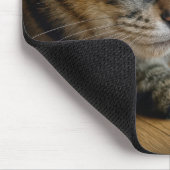 Tapis De Souris Chat Tigre Avec Souris Courageuse (Coin)
