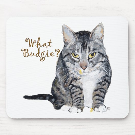 Tapis De Souris Chat Tigre Demande : Quel Perruche ? (Devant)