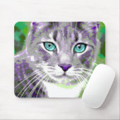 Tapis De Souris Chat tigré gris d'art de bruit (Avec souris)