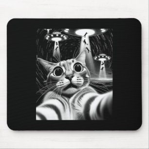 Tapis De Souris Chat Ufo Invasion _ Drôle Chat Mème Rétro Alien Ch
