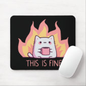 Tapis De Souris Chat Un Feu C'est Très Bien (Avec souris)