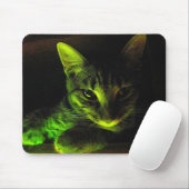 Tapis De Souris Chat vert Mousepad (Avec souris)