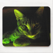 Tapis De Souris Chat vert Mousepad (Devant)