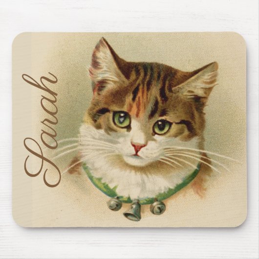 Tapis De Souris Chat vintage/Rétro Personnalisé (Devant)