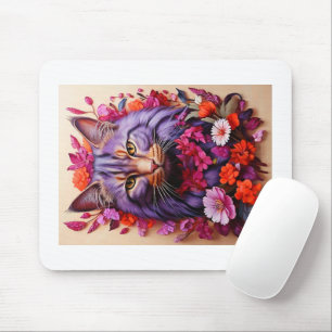 Tapis de souris Chat Violet – Cadeau parfait pour