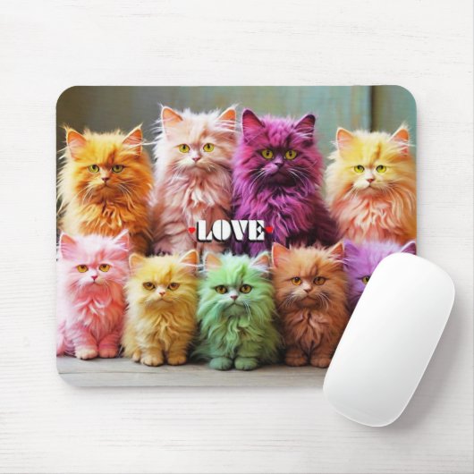Tapis de souris chat violet – Cadeau parfait pour (Avec souris)