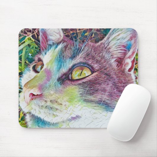 Tapis De Souris Chat Visage Art Kitty Souris Pad (Avec souris)