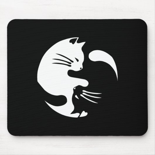 Tapis De Souris Chat Yin Yang Peace Love Interconnectées Idée cade (Devant)