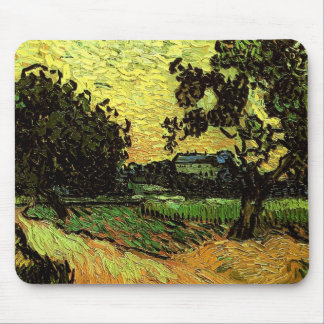 Tapis De Souris Château Auvers Paysage Twilight Van Gogh Fine