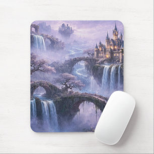 Tapis De Souris Château de Fantaisie Paysage Surréaliste Lavande B