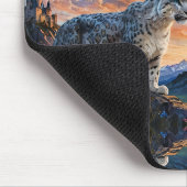 Tapis De Souris Château de Leopard de Neige Levée de soleil réflex (Coin)