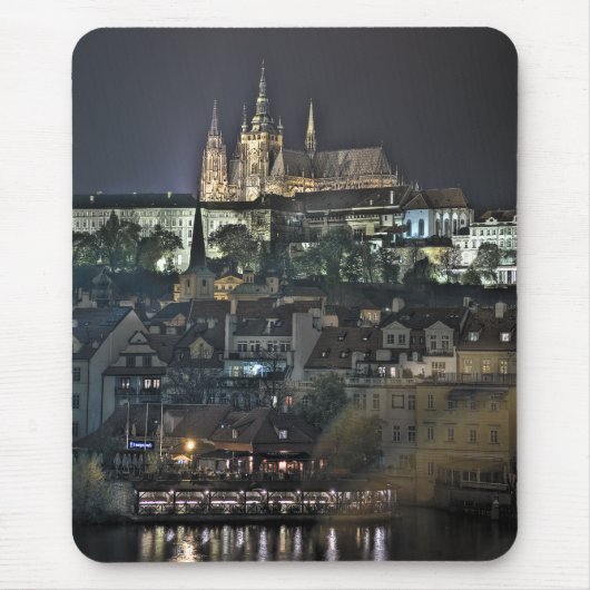 Tapis De Souris Château de Prague St.Vitus Cathédrale Nuit (Devant)