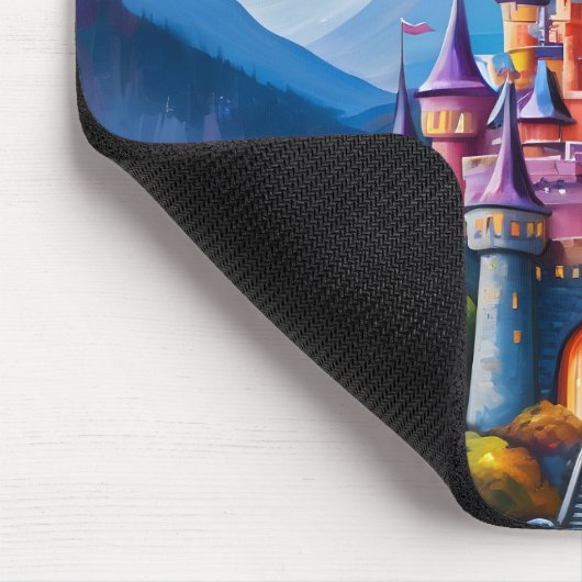 Tapis De Souris Château en arc-en-ciel enchanté (Coin)