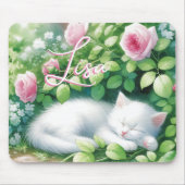 Tapis De Souris Chaton blanc sucré personnalisé Napping (Devant)