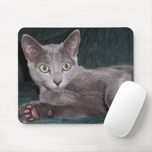 Tapis De Souris Chaton bleu russe Mousepad (Avec souris)