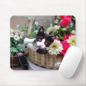 Tapis De Souris Chaton dans un panier (Avec souris)