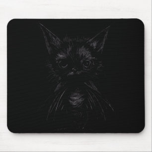 Tapis De Souris Chaton noir mpy Halloween en costume de chauve-sou