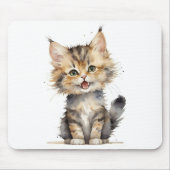 Tapis De Souris Chaton tabby aquarelle (Devant)
