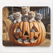 Tapis De Souris Chatons Dans Citrouille d'Halloween (Devant)