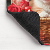 Tapis De Souris Chatons mignons dans un panier de paille (Coin)