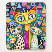 Tapis De Souris Chats abstraits cool (Devant)