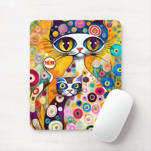 Tapis De Souris Chats abstraits cool (Avec souris)