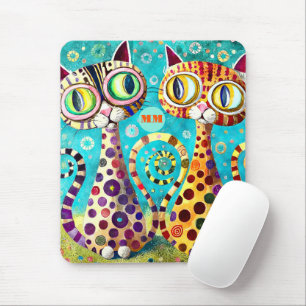 Tapis De Souris Chats abstraits cool