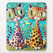 Tapis De Souris Chats abstraits cool (Devant)