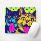 Tapis De Souris Chats avec langue (Avec souris)