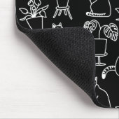 Tapis De Souris Chats blancs en noir (Coin)