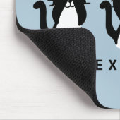 Tapis De Souris Chats blancs noirs | Trois Kitties douces bleu cla (Coin)