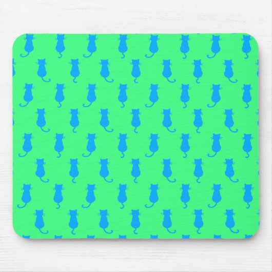 Tapis De Souris Chats bleus fantaisistes Fun Forever Lime vert (Devant)