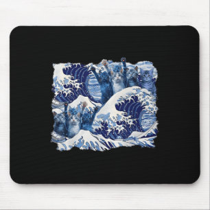 Tapis De Souris Chats Bleus Vague Pour Kamala Harris Vague Bleue D