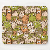 Tapis De Souris Chats caricaturaux amusants (Devant)