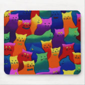 Tapis De Souris Chats colorés (Devant)
