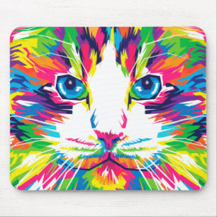 Tapis De Souris Chats colorés Art esthétique Chat Pictures Chat Ar