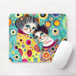 Tapis De Souris Chats cools abstraits fous