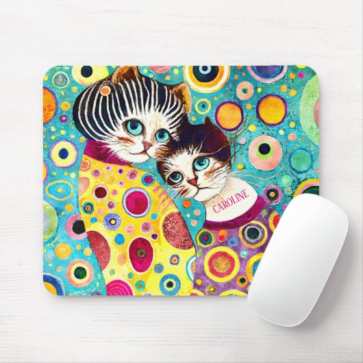 Tapis De Souris Chats cools abstraits fous (Avec souris)