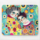 Tapis De Souris Chats cools abstraits fous (Devant)