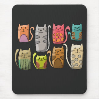 Tapis De Souris Chats dans une rangée