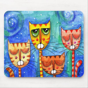 Tapis De Souris Chats de couleur - Mousepad