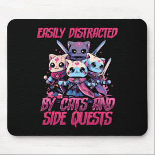 Tapis De Souris Chats de joueurs de Rpg Quête secondaire Distrait