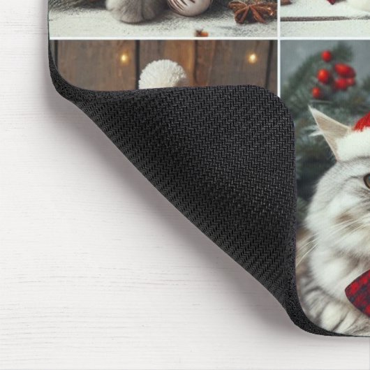 Tapis De Souris chats de Noël mignons animaux d'hiver rustique (Coin)