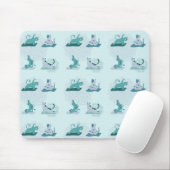 Tapis De Souris Chats de Yoga Verts (Avec souris)